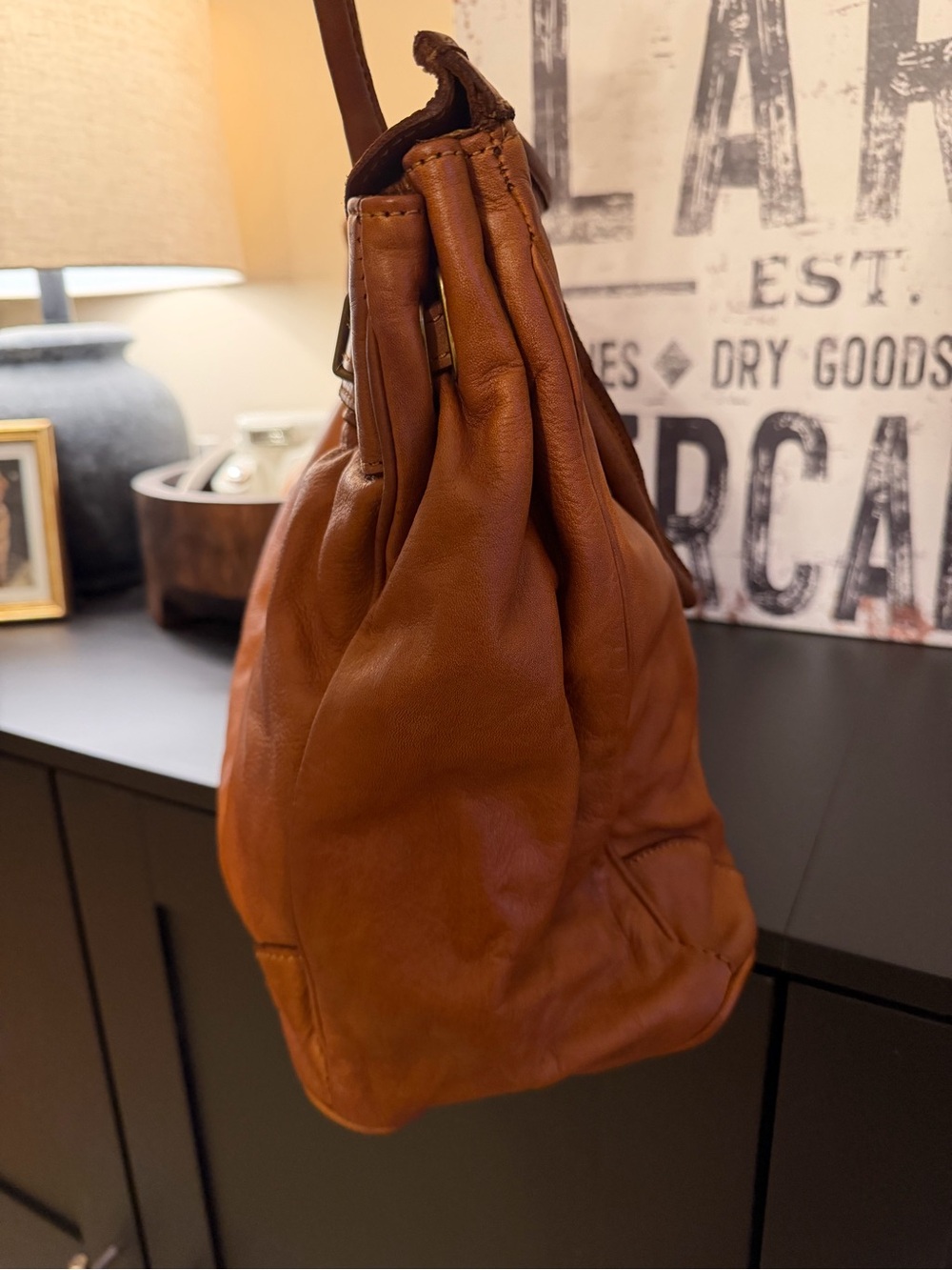 Italian Leather Birkin Style Bag - Picture 3 of 10